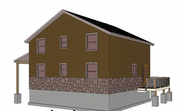 1 and a half story cabin plans