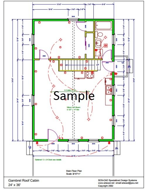 gambrel roof cabin floor plan