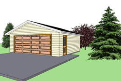 24 foot by 24 foot two-car garage plans