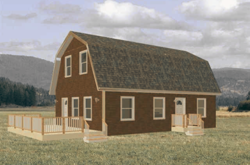 24 x 36 gambrel roof cabin